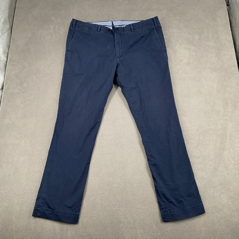 Polo Ralph‎ Lauren Stretch Slim Fit Chino Pants Mens 36 Navy Blue Straight Leg